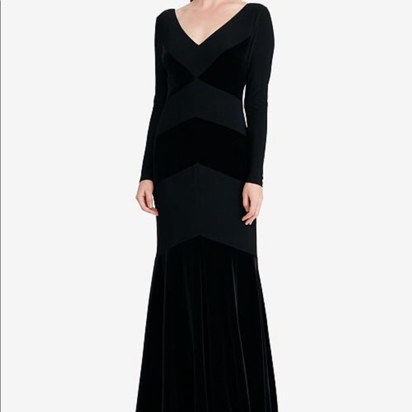 Ralph Lauren Formal Gown Velvet Trim - Picture 6 of 7